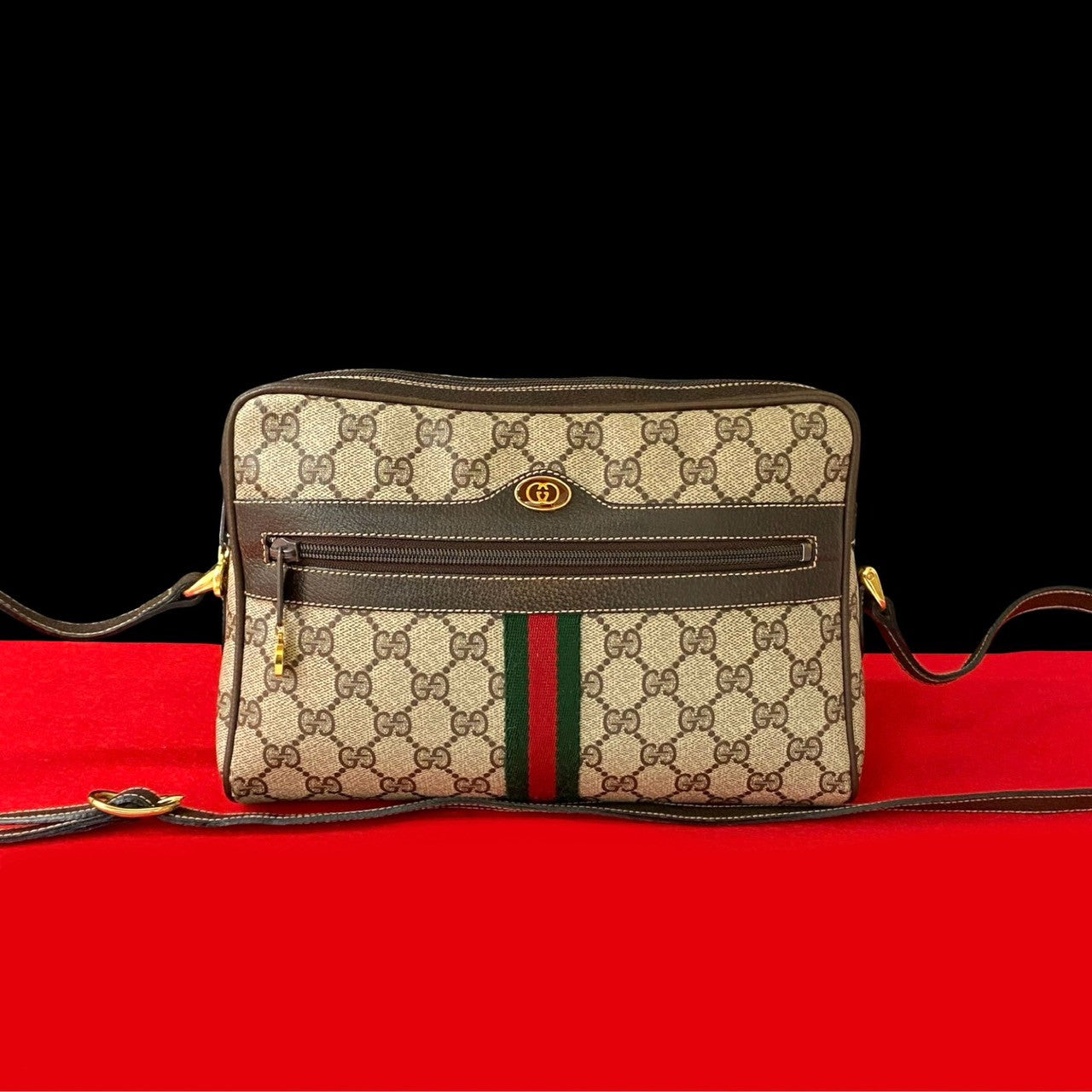 Gucci Sherry line Leather Brown Shoulder Bag 822A822
