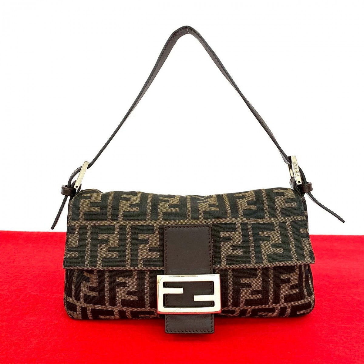 Fendi Shoulder Bag Mamma Canvas Brown Bucket 822A822 35070