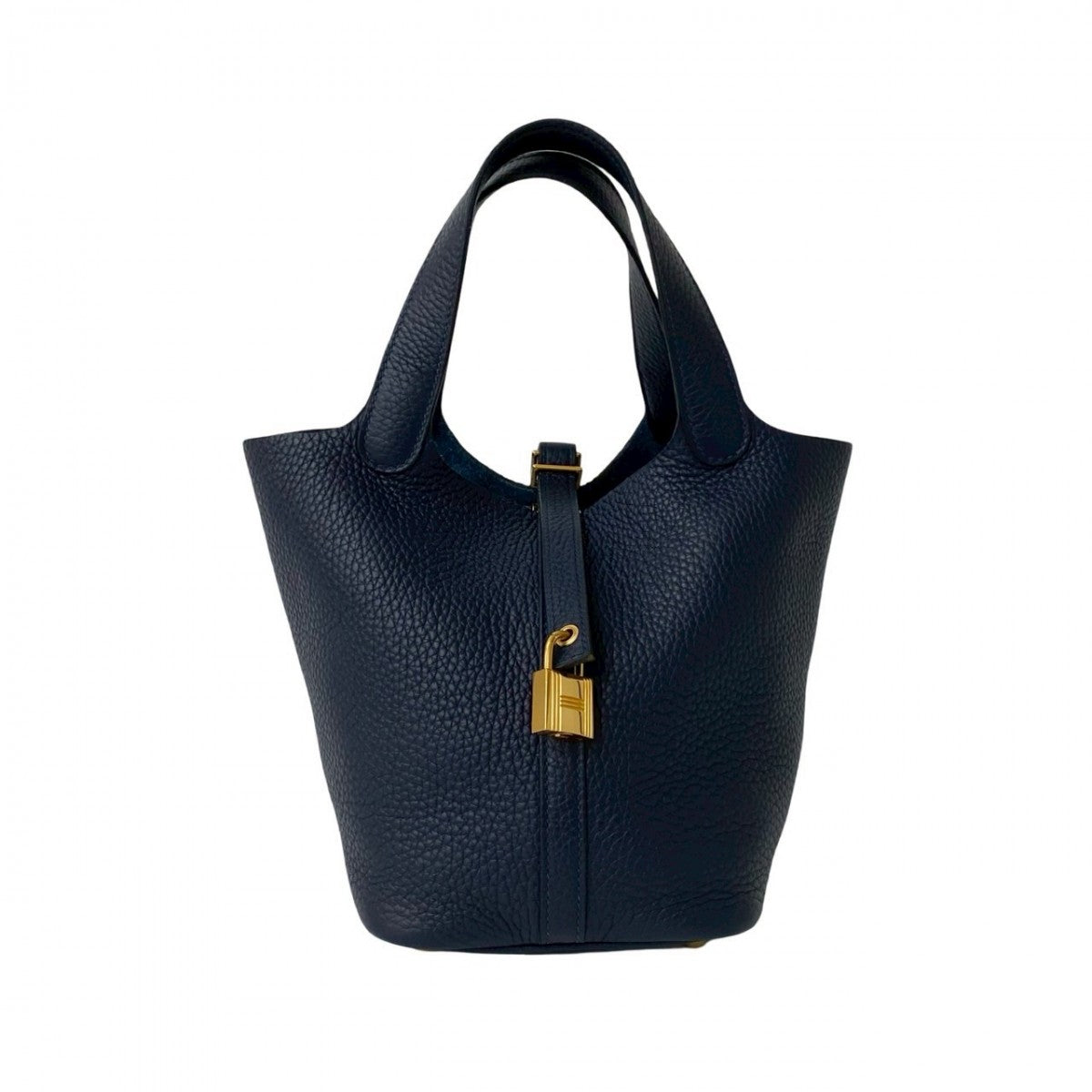 Taurillon Clemence Navy Picotan Lock Pm Travel Bag