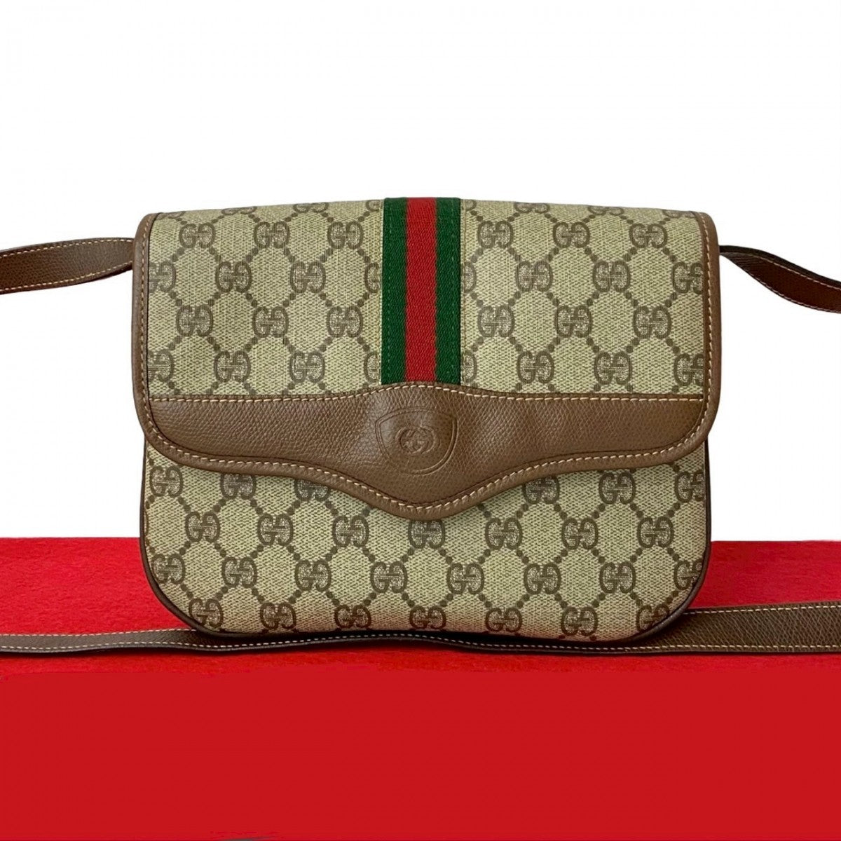Gucci Sherry line Leather Brown Shoulder Bag 823A823