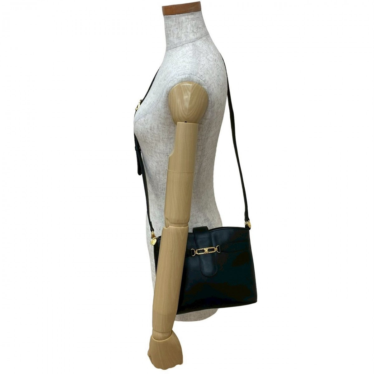 Shoulder Bag Triomphe Metal Women Leather Black