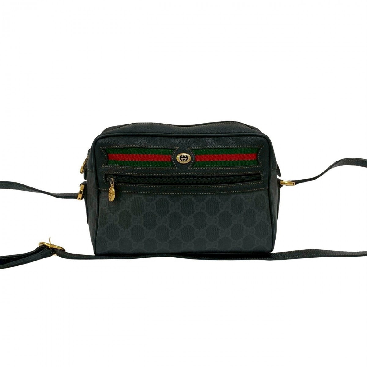 Gucci Sherry line Leather Black Shoulder Bag 824A824