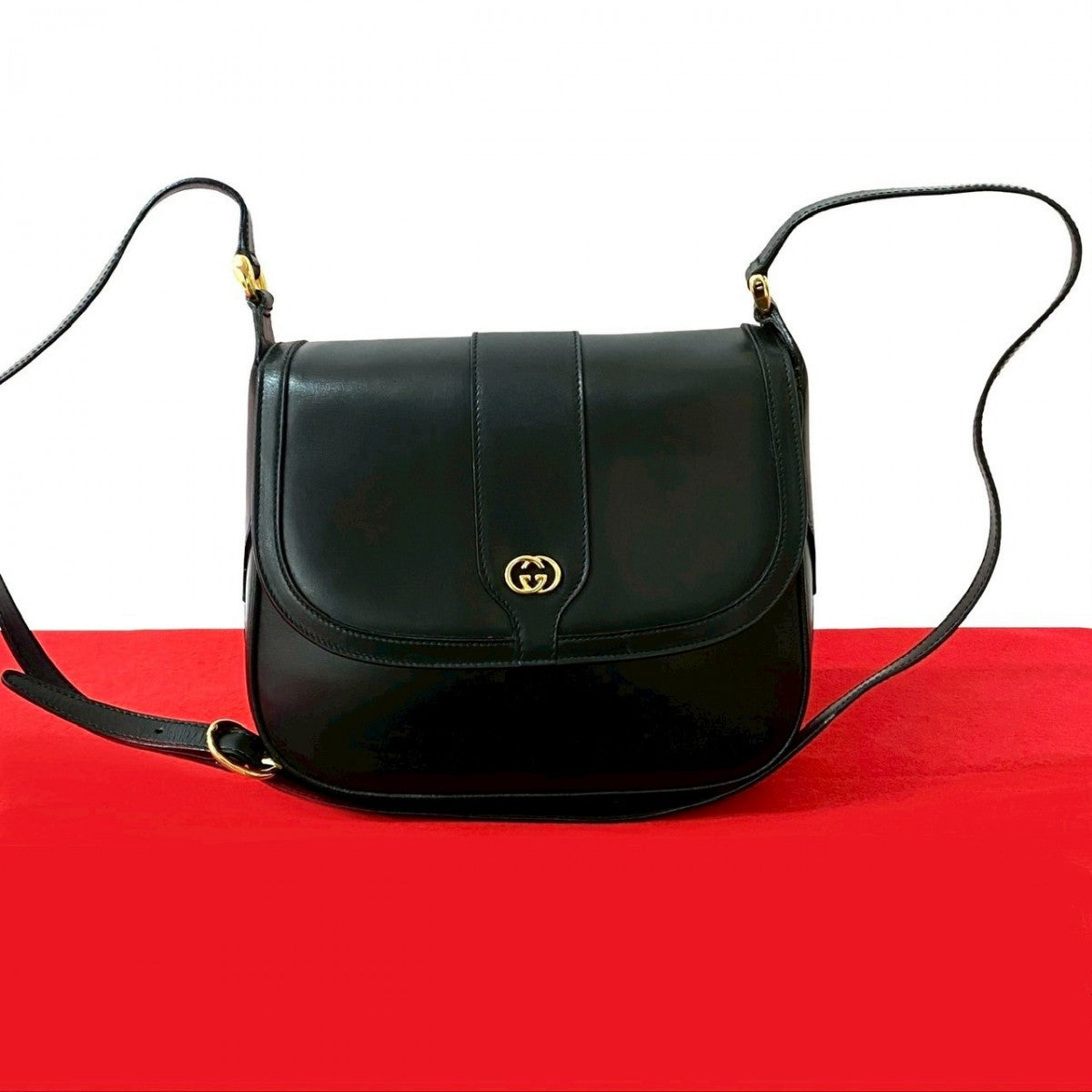 Gucci 824A824 Leather Black Shoulder Bag