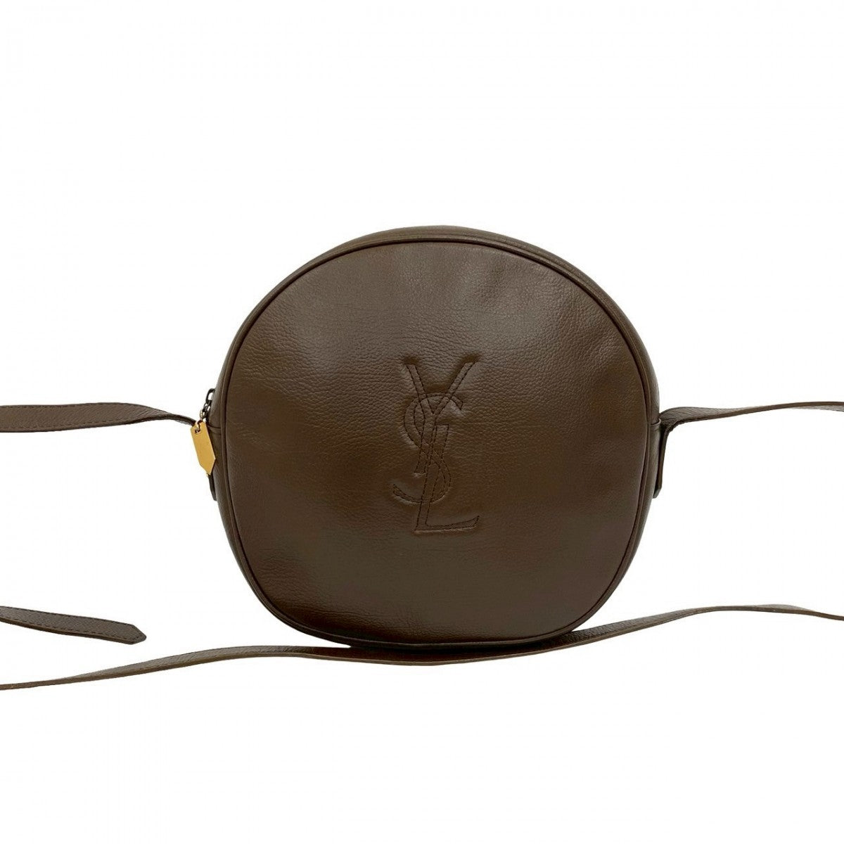 YSL Saint Laurent Shoulder Bag Women Leather Brown Logo