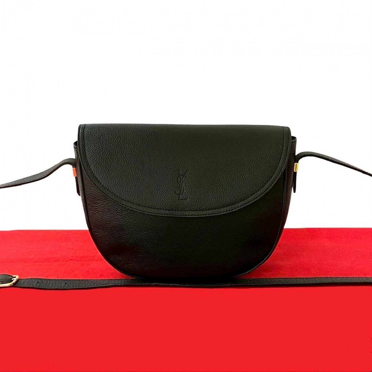 YSL Saint Laurent Yves Shoulder Bag Leather Black 824A824 30895