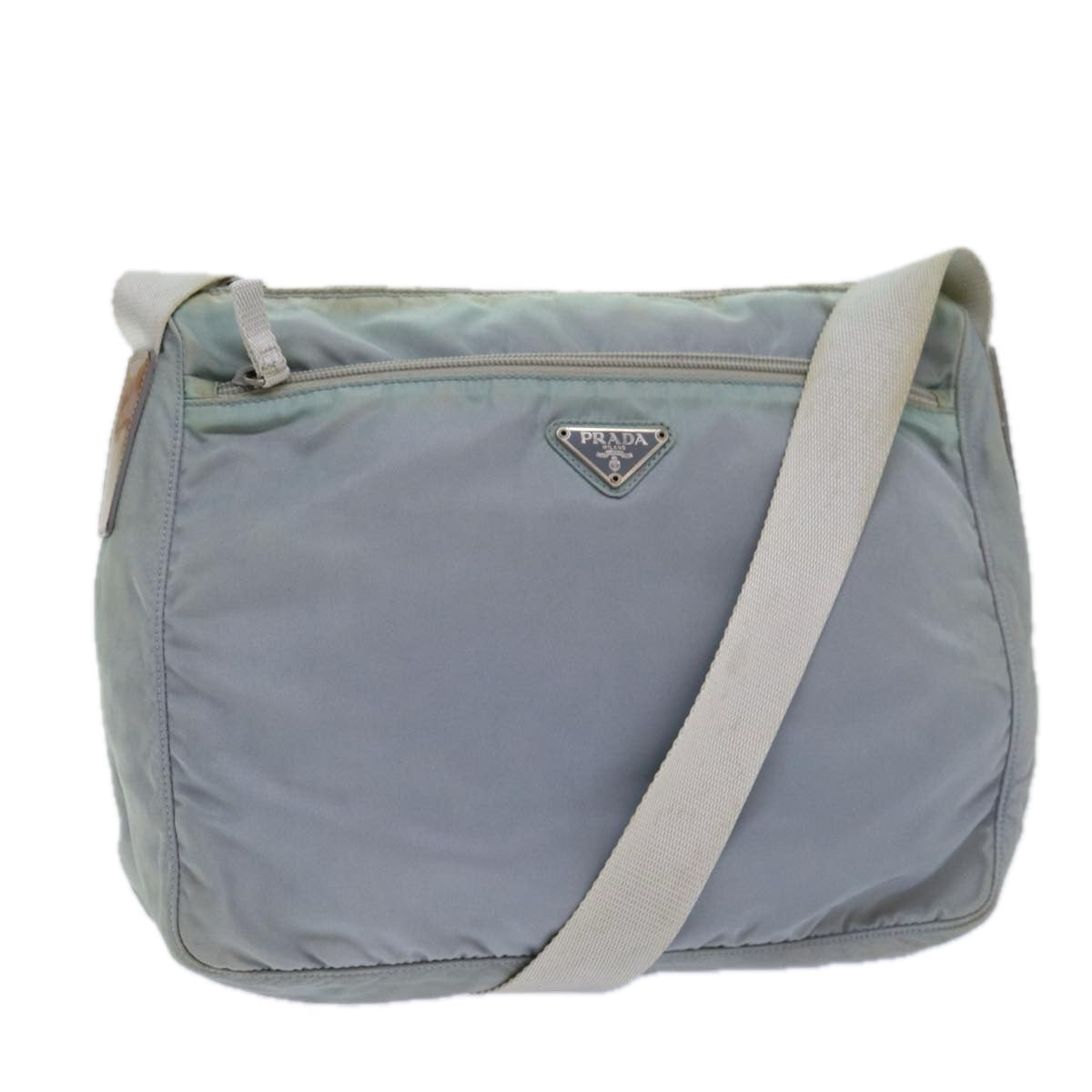 Prada Shoulder Bag Light Auth Nylon Blue