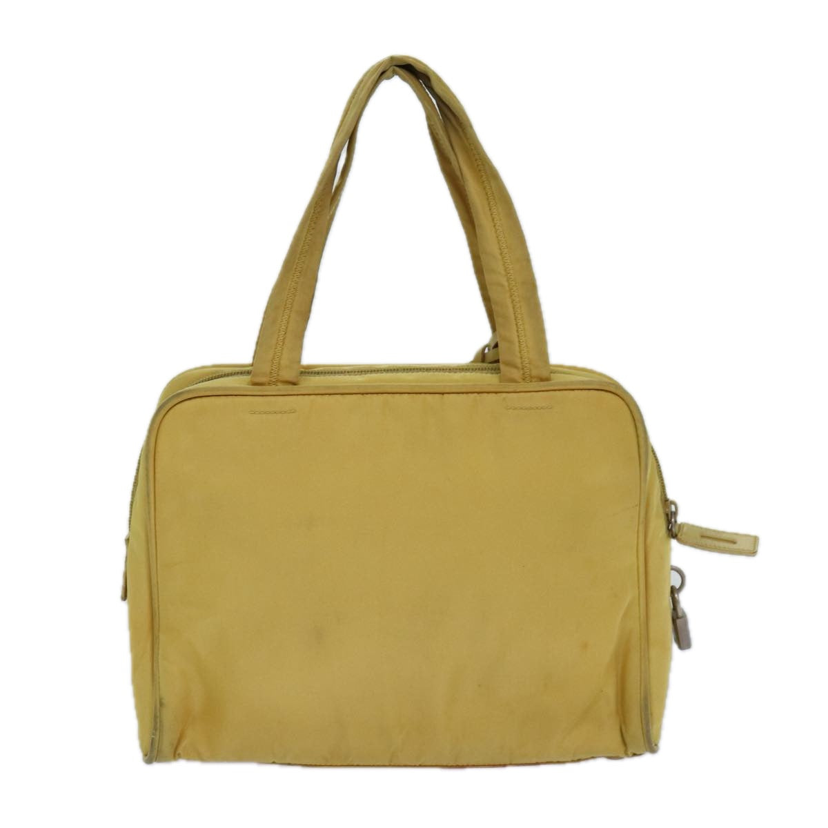 Prada Hand Bag Auth Nylon Yellow Travel Bag Yellow Auth 82566