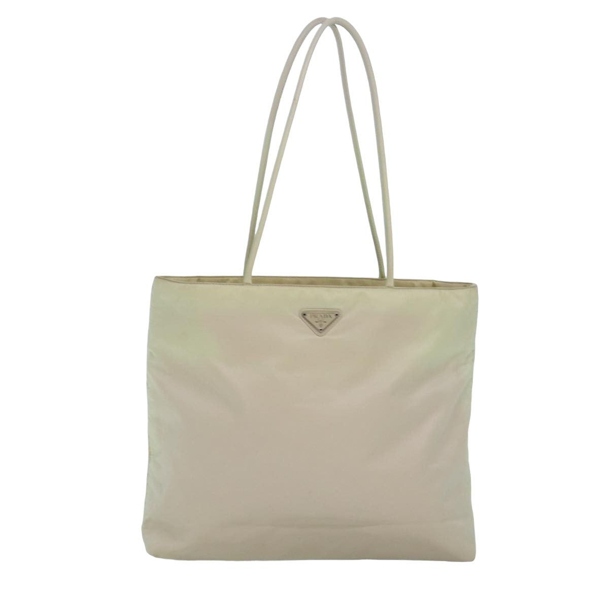 Prada Tote Bag Auth Nylon White White Auth 82568