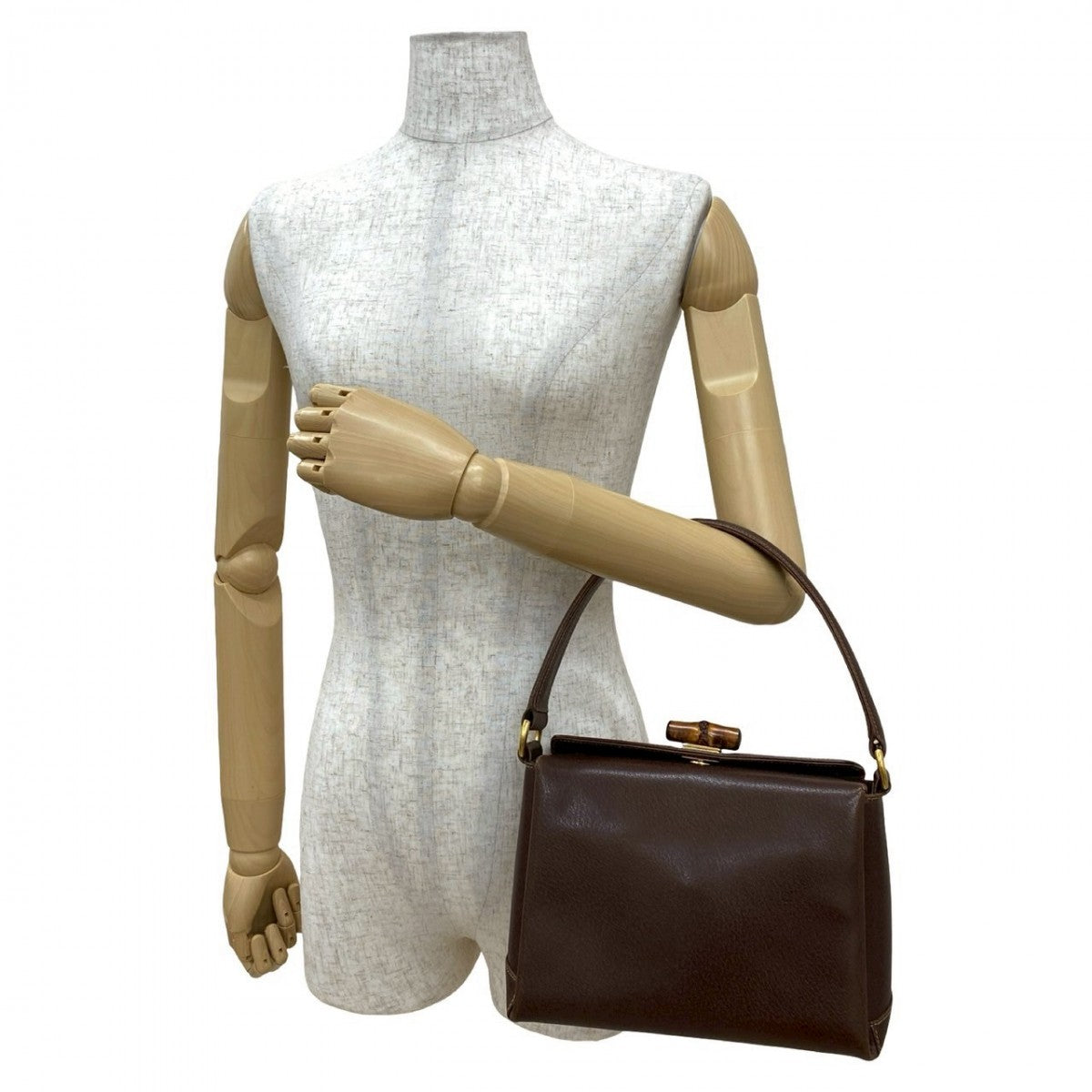 Gucci Bamboo Leather Brown Handbag 825B825