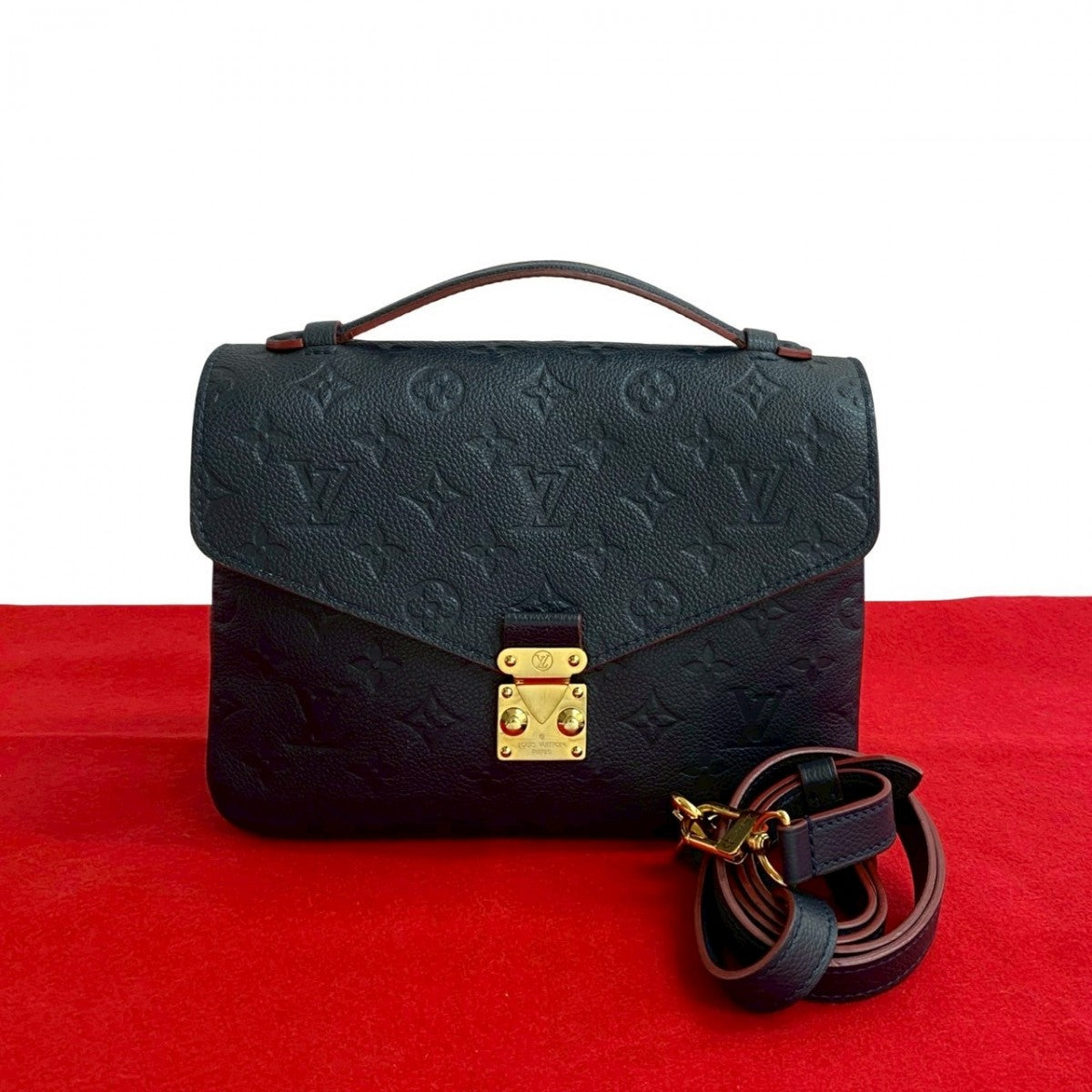 Louis Vuitton Ann Platt Pochette Metis MM Monogram Leather Navy Shoulder Bag