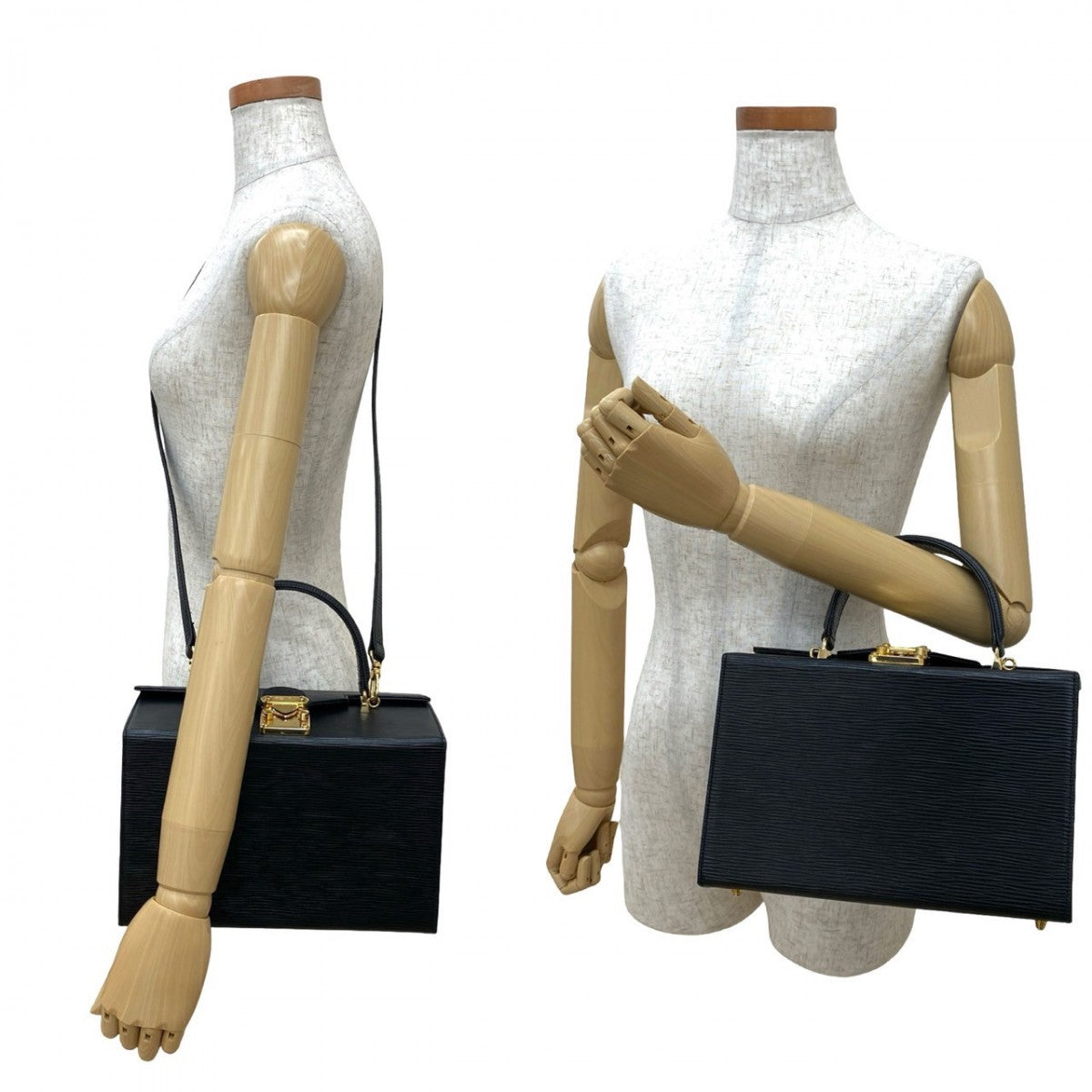 Fendi Shoulder Bag Epi Leather Black