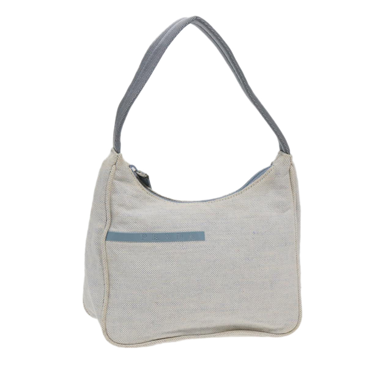 Prada Sports Accessory Pouch Light Auth Luxury Handbag Canvas Blue Clutch Bag