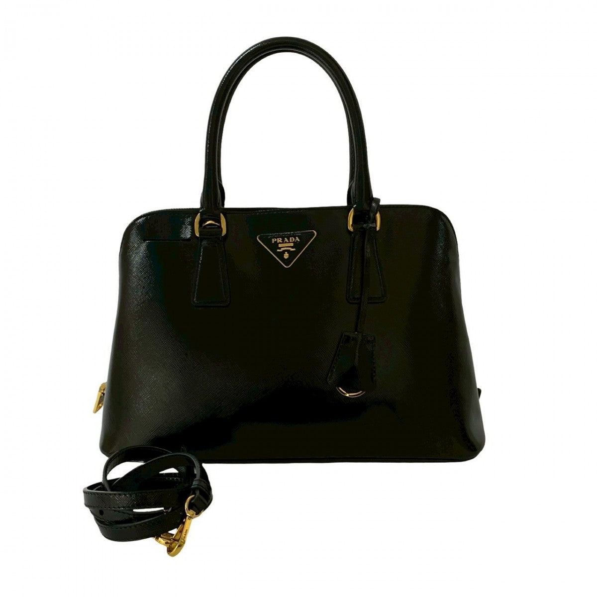 Shoulder Bag Patent Leather Black