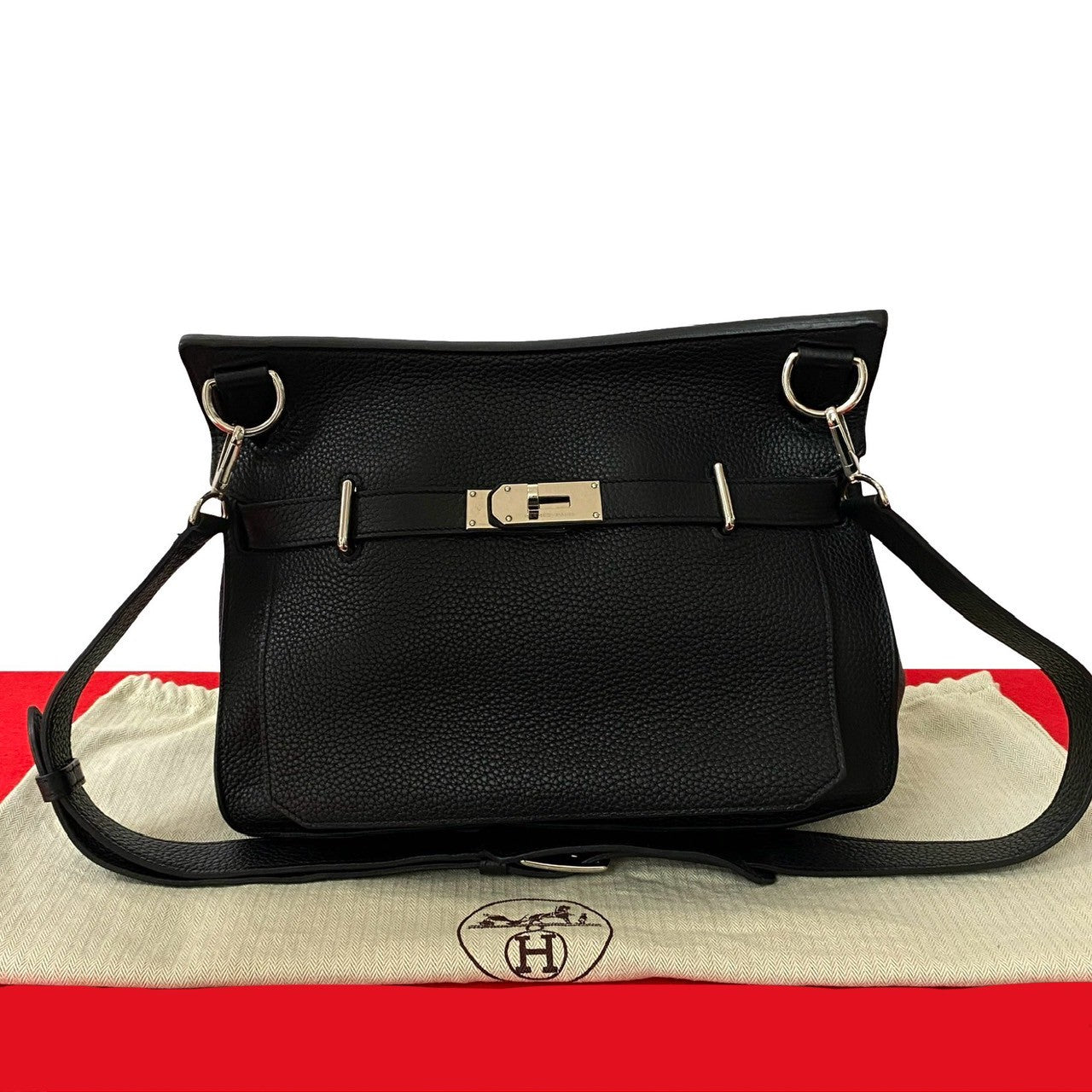 Hermes Shoulder Bag Taurillon Clemence Gypsysiel Black