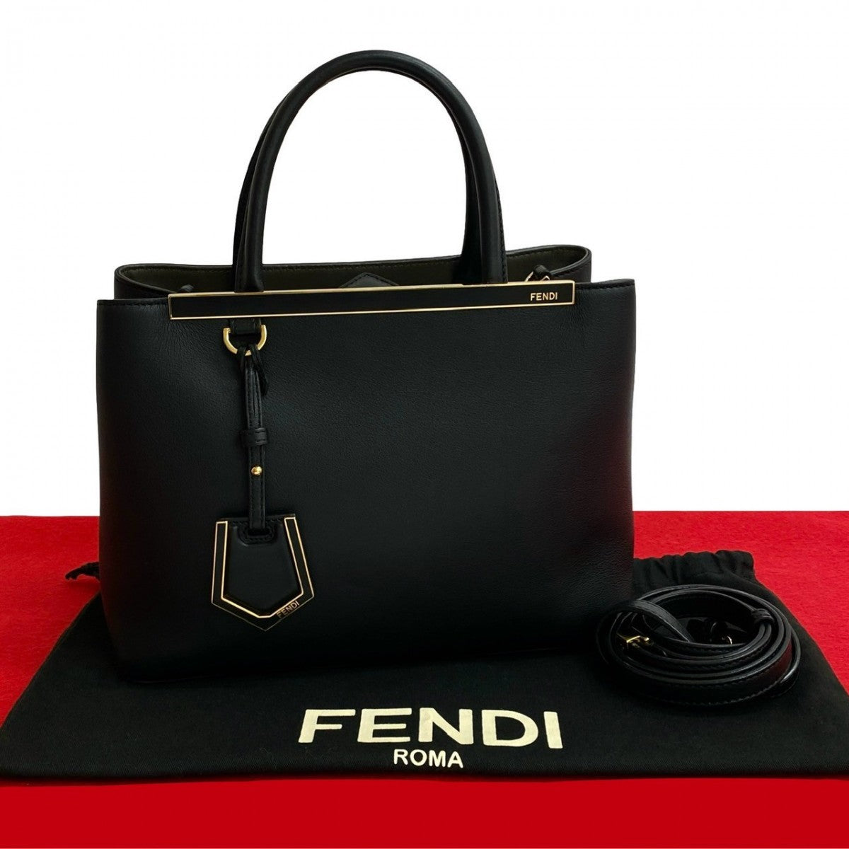 Fendi Shoulder Bag Petite To Jules Leather Black