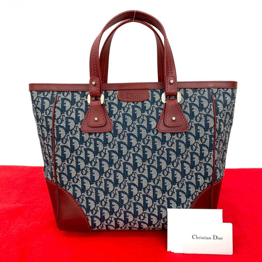 Dior Handbag Wine Canvas Red Travel Bag