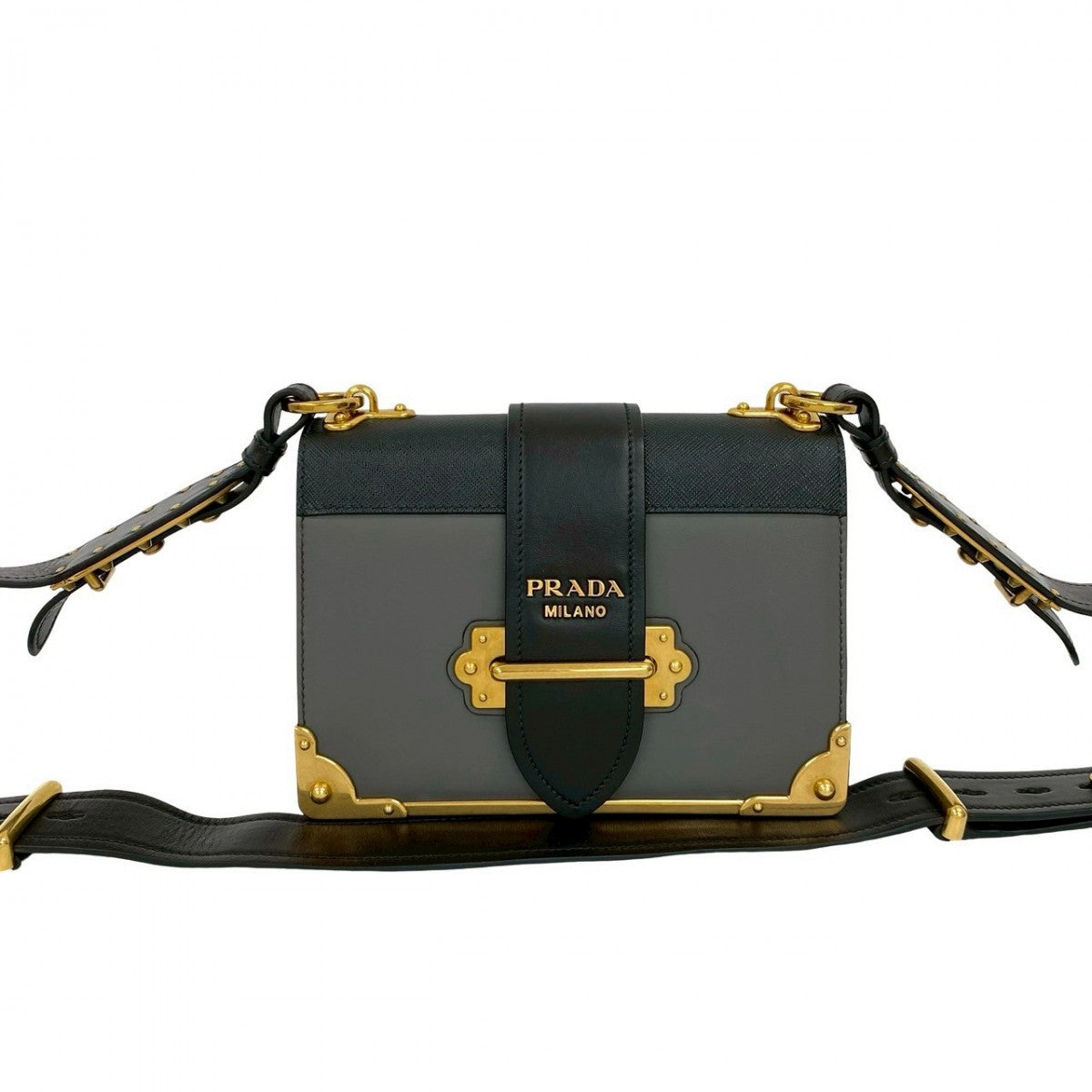 Shoulder Bag Gray Kaye Leather
