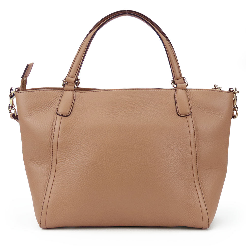 Gucci Interlocking Soho Leather Beige Travel Bag