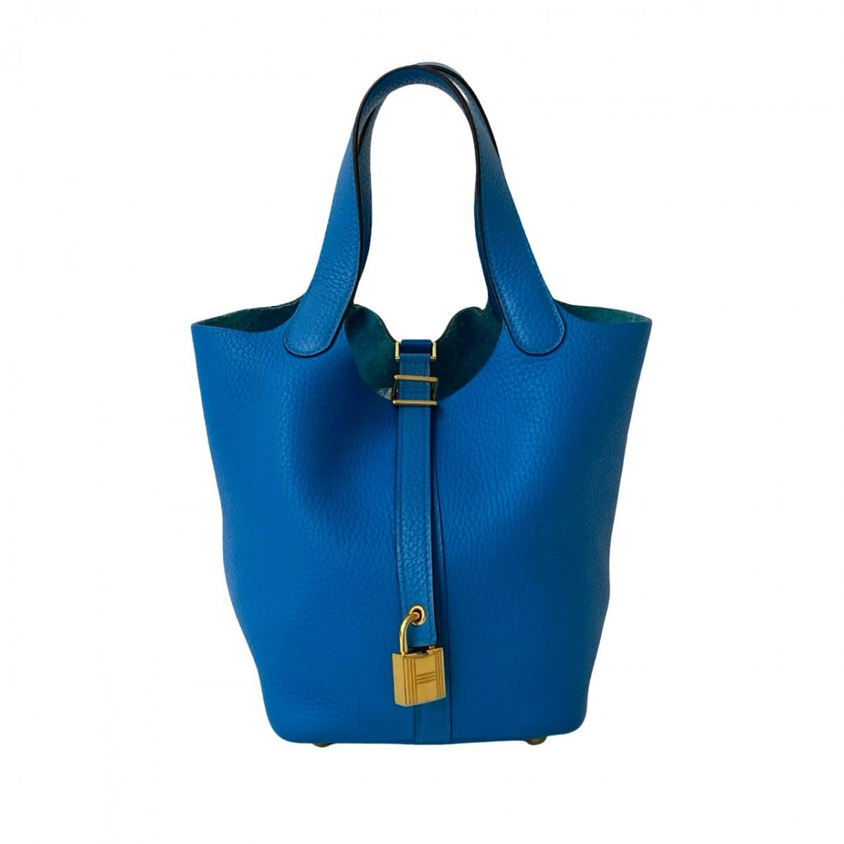 Hermes Handbag Taurillon Clemence Picotan Lock Pm Blue Travel Bag