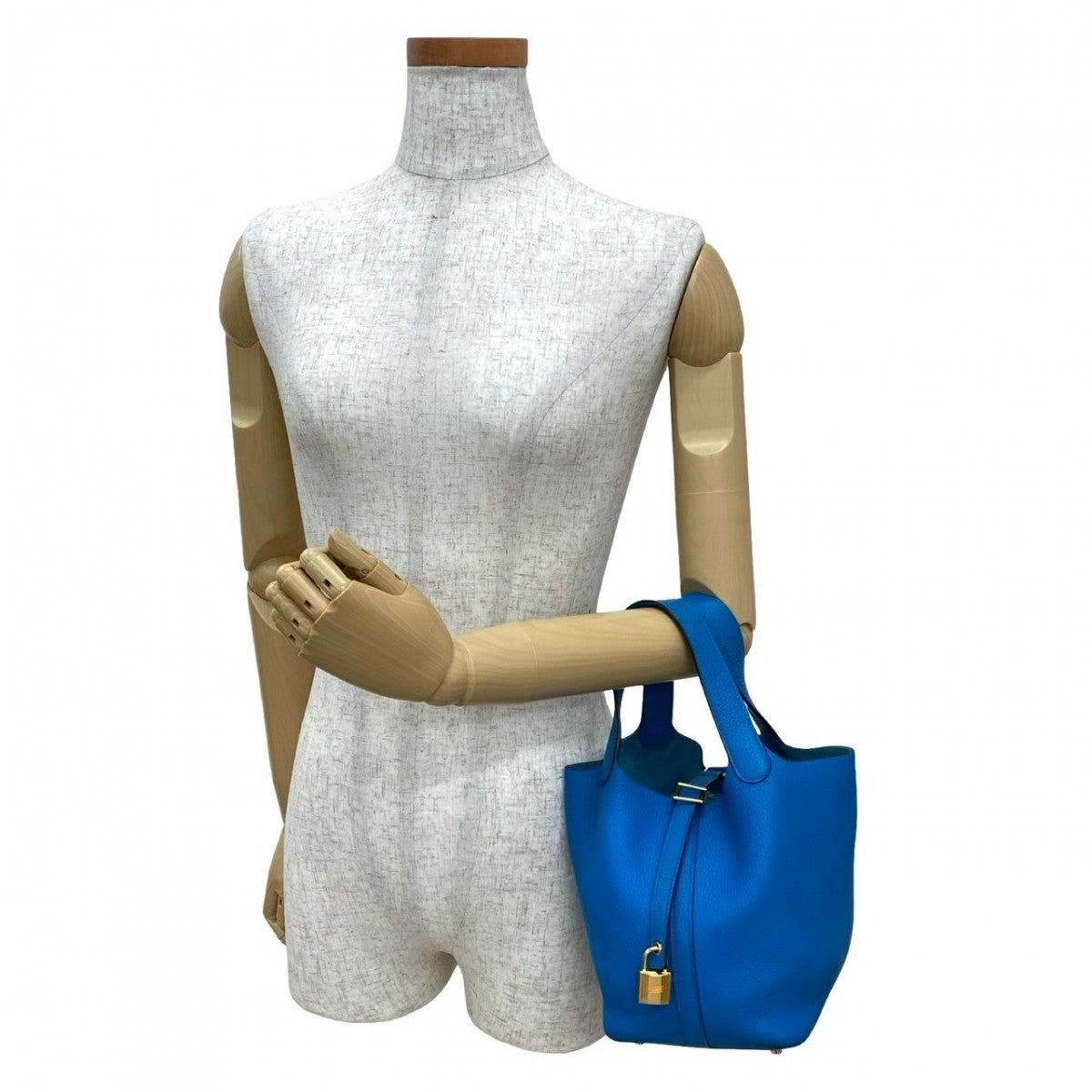 Taurillon Clemence Picotan Lock Pm Blue Travel Bag