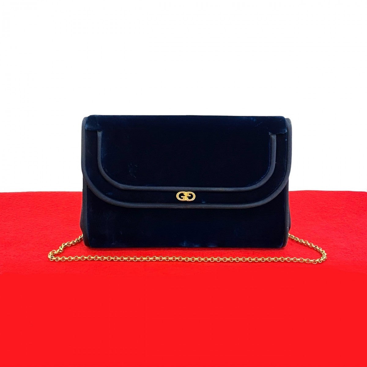 Gucci Velor Navy Shoulder Bag