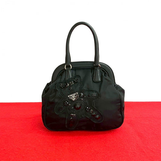 Evening Bear Leather Black Travel Bag