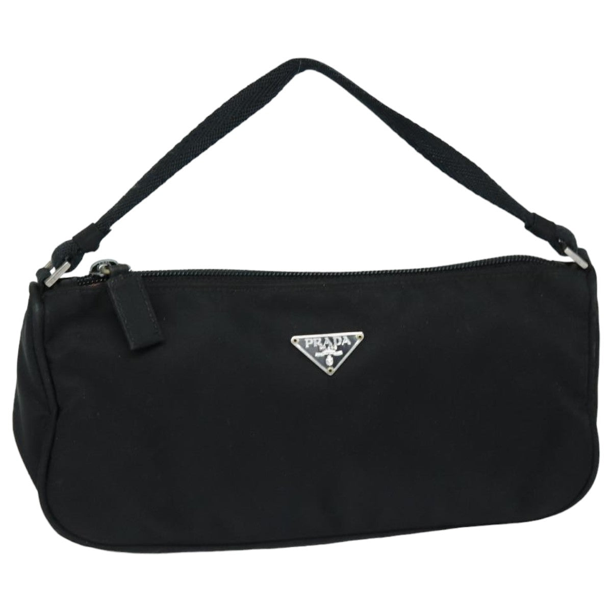 Prada Accessory Pouch Auth Luxury Handbag Nylon Black Clutch Bag Black Auth 82863