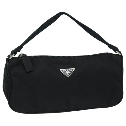 Prada Accessory Pouch Auth Luxury Handbag Nylon Black Clutch Bag Black Auth 82863