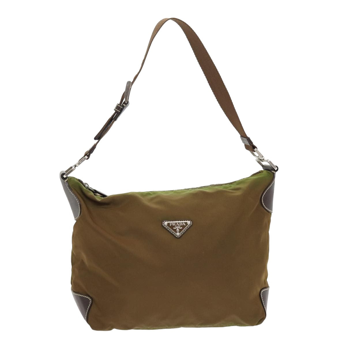 Prada Shoulder Bag Khaki Auth Nylon Khaki Auth 82887