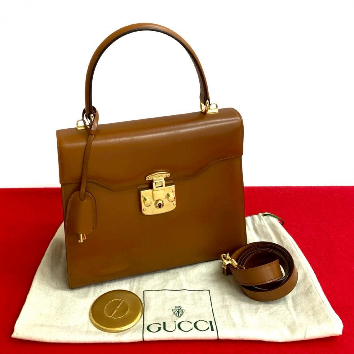 Gucci 828B828 Leather Brown Shoulder Bag