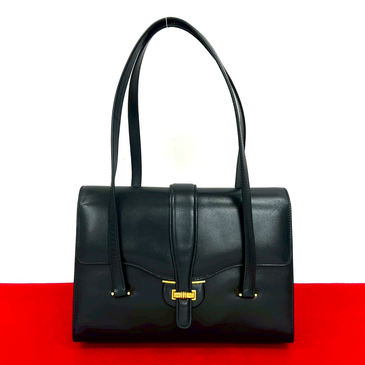Gucci 829B828 Calfskin Navy Handbag