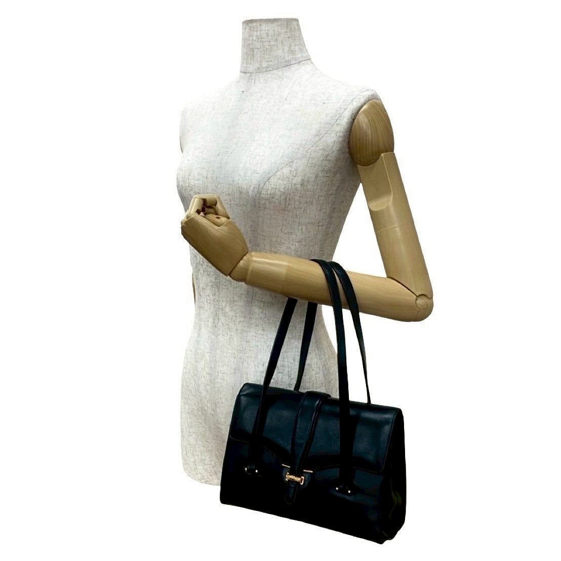 Gucci 829B828 Calfskin Navy Handbag