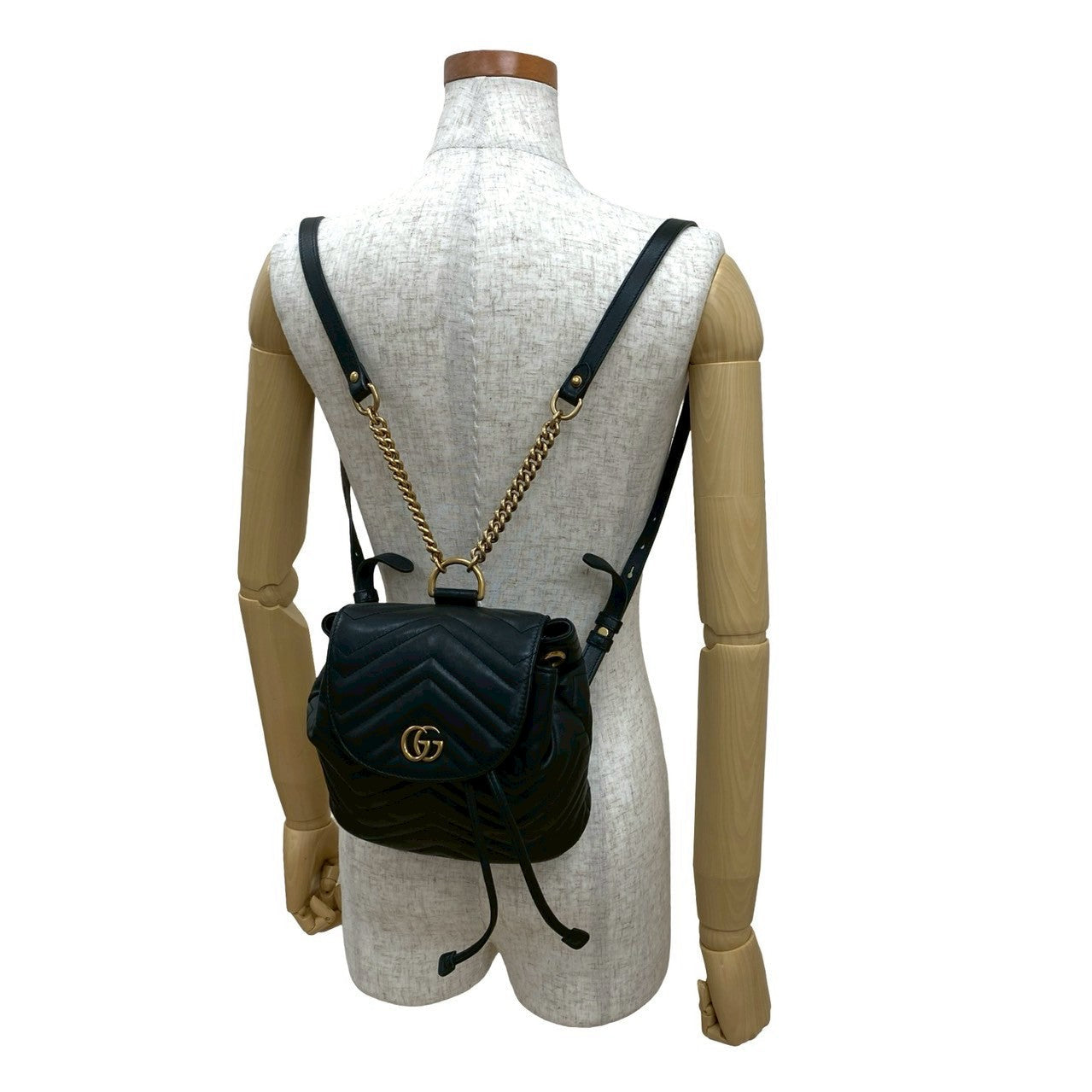 Gucci Backpack GG Marmont Leather Black