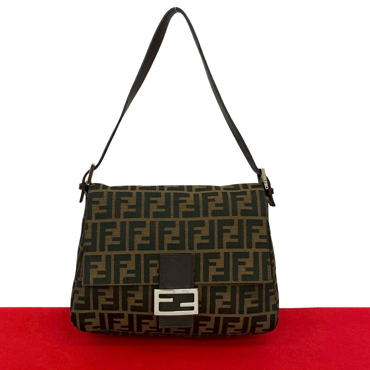 Fendi Shoulder Bag Mamma Leather Brown Bucket