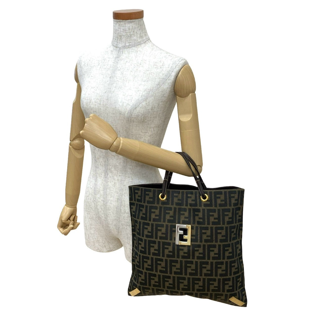 Fendi Tote Bag Canvas Brown