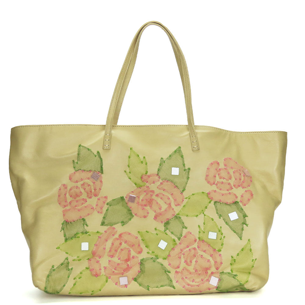 Fendi Tote Bag Leather Beige Pink