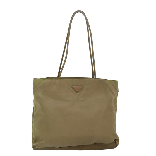 Prada Tote Bag Auth Nylon Beige Beige Auth 83165