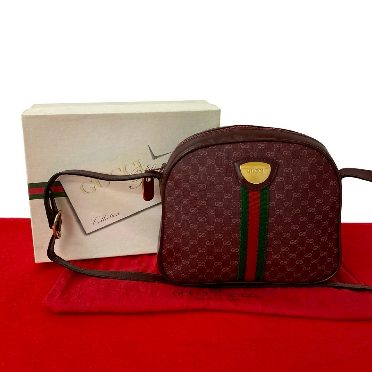 Gucci wine- Sherry line Leather Red Shoulder Bag