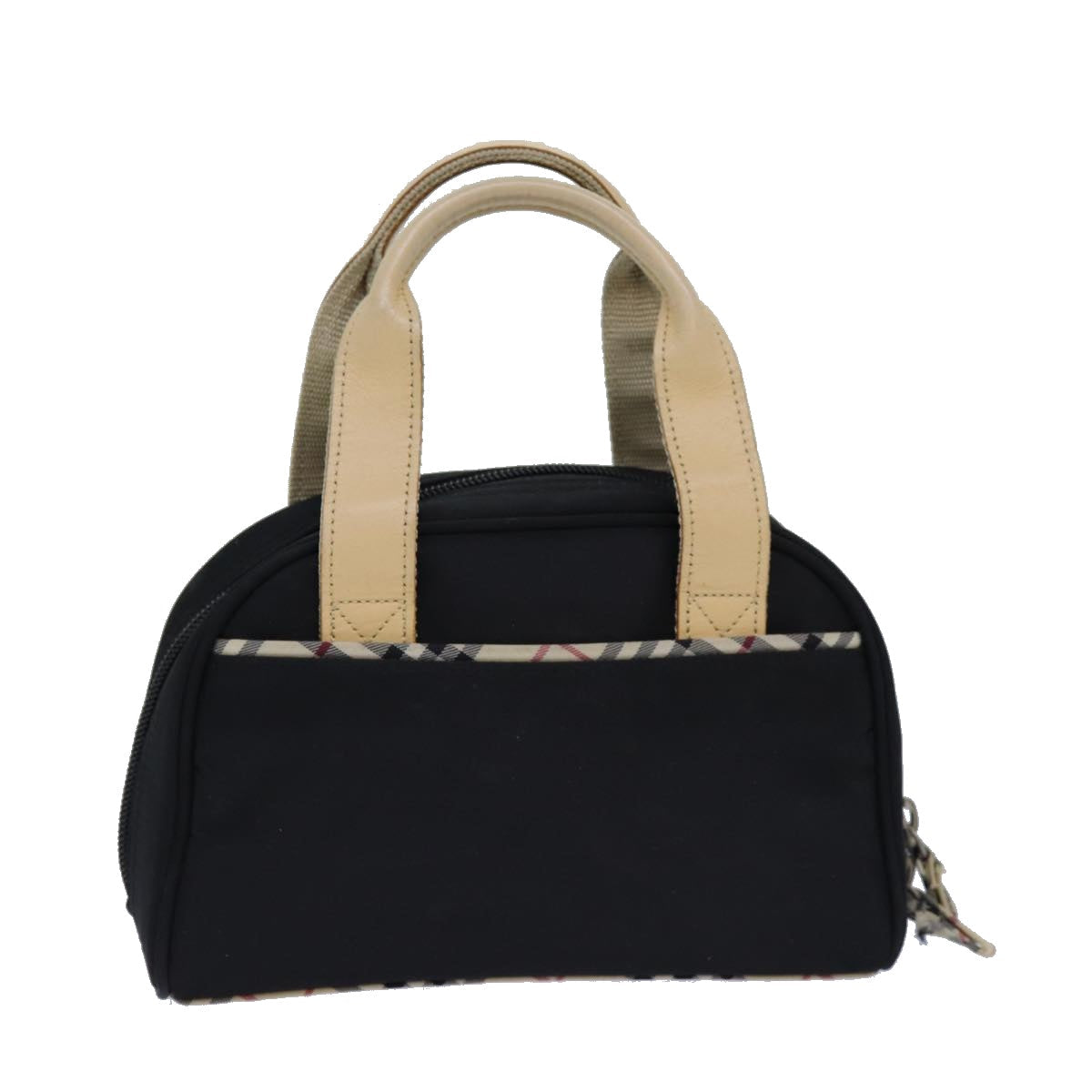 Burberry Luxury Nova Check Hand Bag Auth Nylon Black Travel Bag