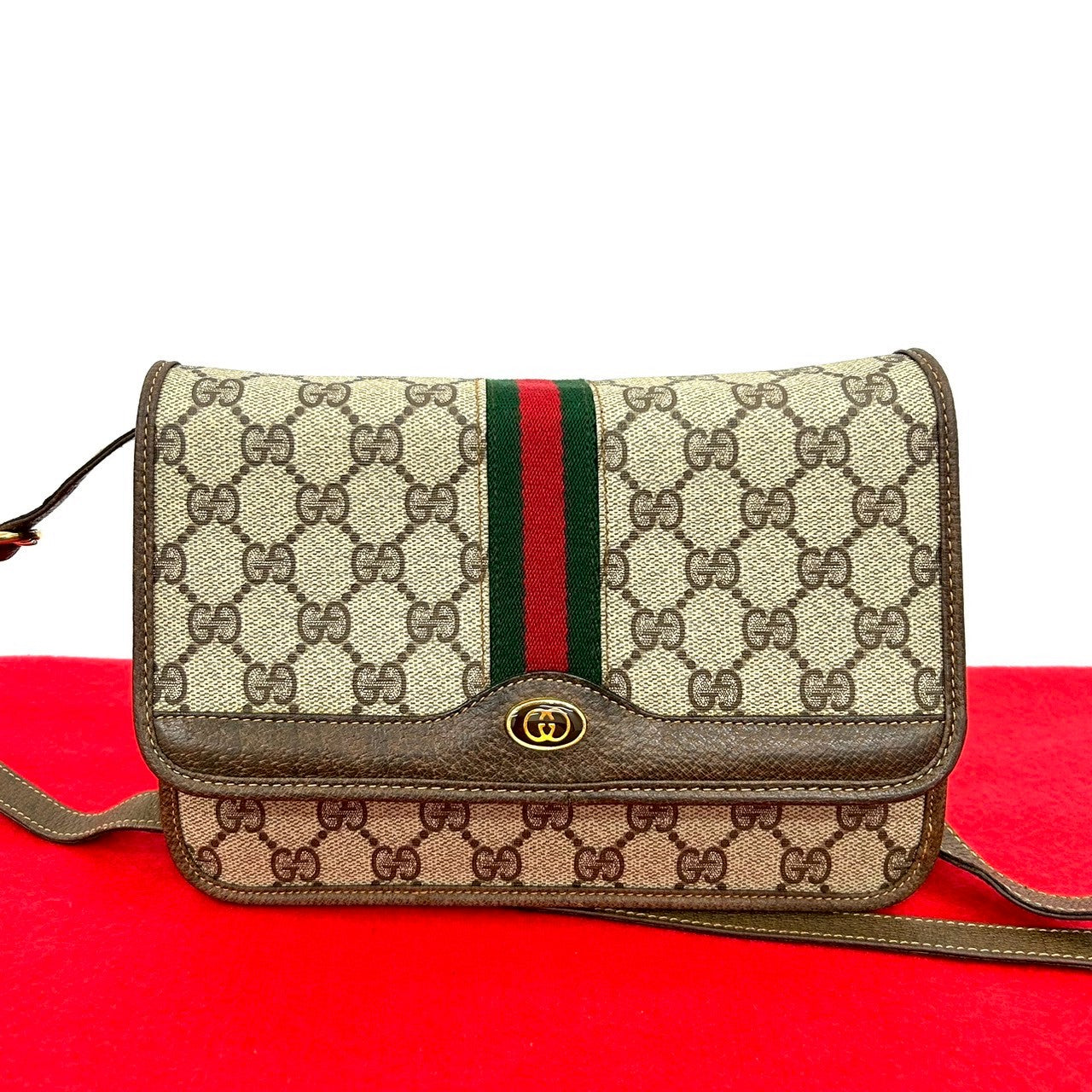 Gucci Sherry line Leather Brown Shoulder Bag 833D833