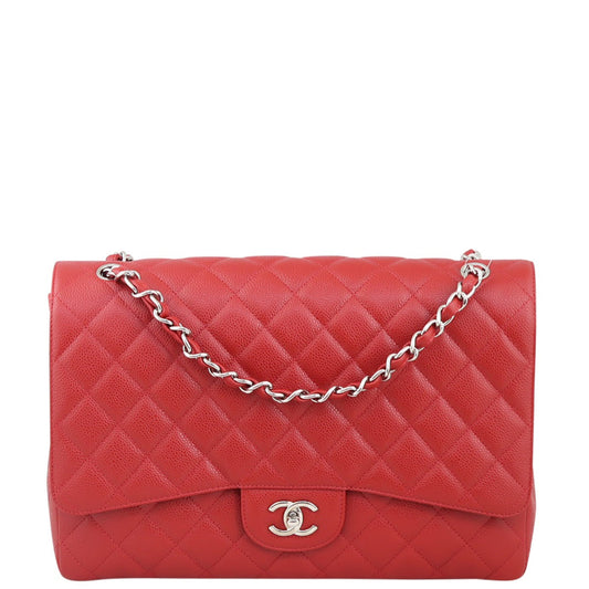 Chanel Classic Single Maxi ( ) Handbag Red Flap