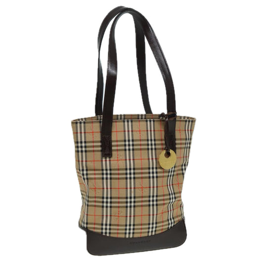 Burberry Luxury Nova Check Tote Bag Auth Canvas Beige Beige Auth 83420