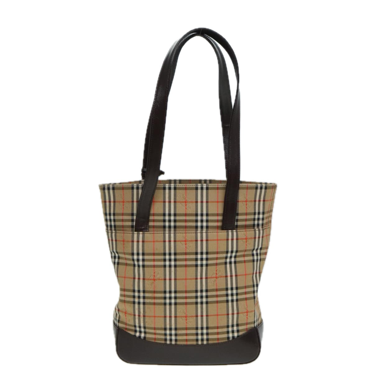 Burberry Luxury Nova Check Tote Bag Auth Canvas Beige Beige Auth 83420