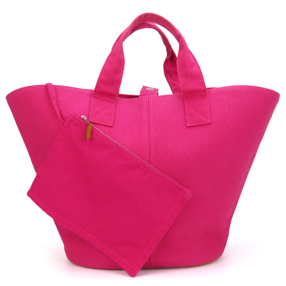 Hermes Tote Bag Panier De Plage Mm Women Canvas Pink