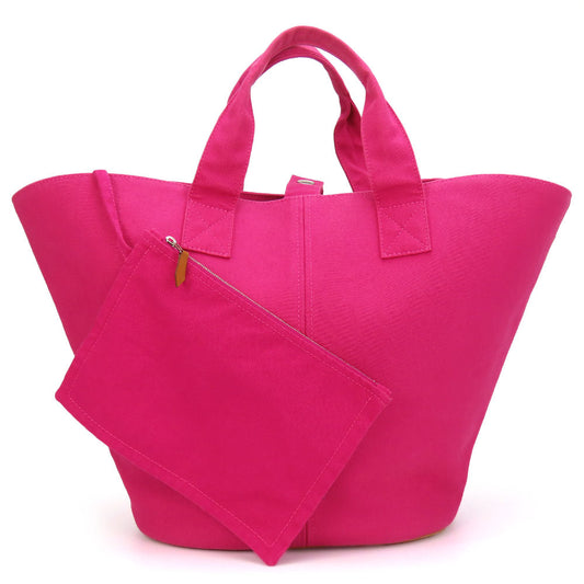 Hermes Tote Bag Panier De Plage Mm Women Canvas Pink