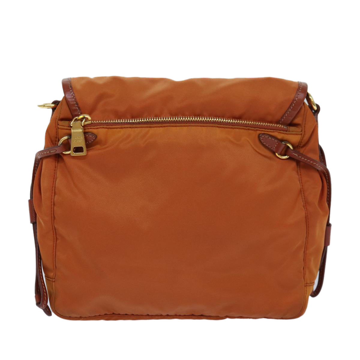 Prada Shoulder Bag Auth Nylon Orange Orange Auth 83488