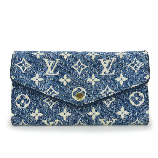 Louis Vuitton Long Purse M81183 Jacquard Marine Monogram Denim Wallet Case