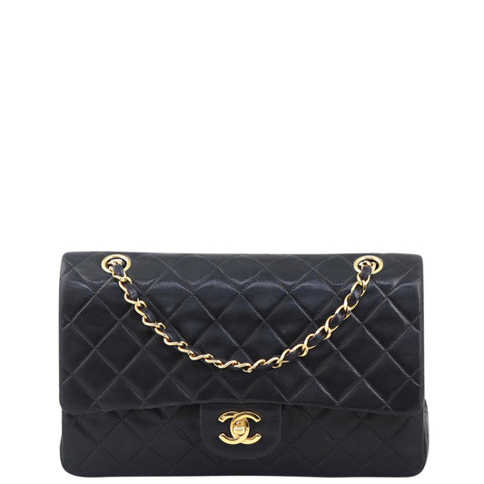 Chanel Classic Double Flap Lambskin Handbag Quilted Black