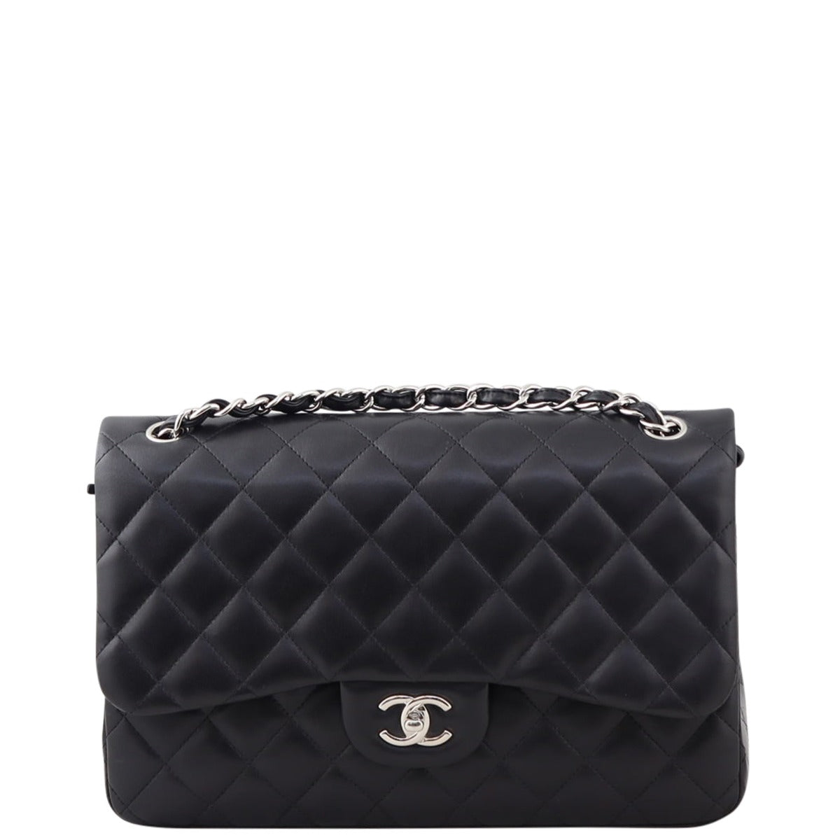 Chanel Classic Double Jumbo Diamond 14 Series Handbag Black Flap