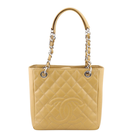Chanel Petite Shopping Tote Butterscotch Caviar Tote Bag